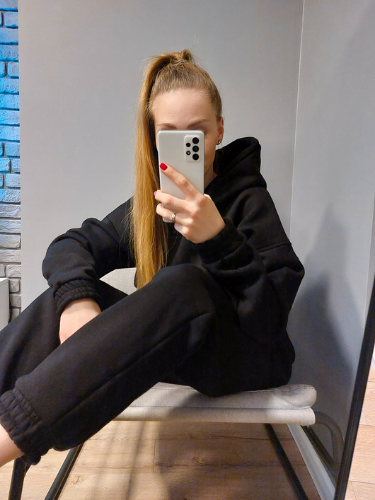 komplety damskie KOMPLET DRESOWY Z KAPTUREM I271 CZARNY