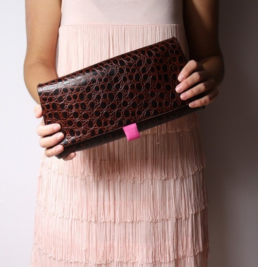 Summer Sale! Kopertówka dark leather + fuchsia  Zuzia Górska