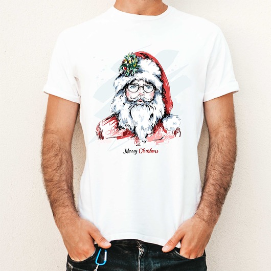 t-shirty męskie Koszulka  z nadrukiem Christmas santa