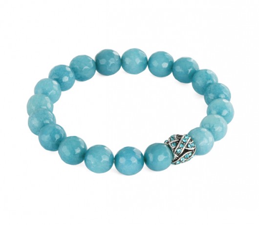 Azure jade with bead with zircons. Lavoga