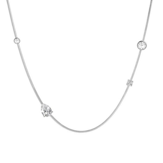 chokery Srebrny naszyjnik choker z cyrkoniami