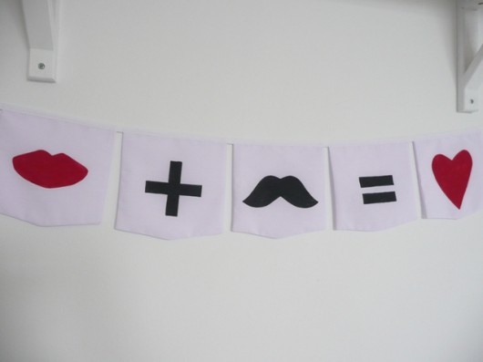 girlanda lips&mustache OLLIdeco