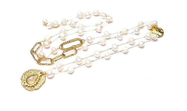 korale Sautoir /white pearls/  naszyjnik