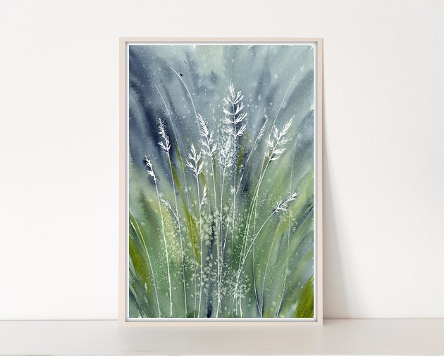 obrazy Oryginalna akwarela. Trawy A4