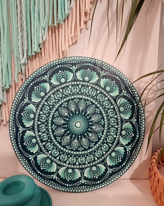 Ozdoby na ścianę OD RĘKI Mandala dekoracja na ścianę