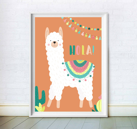 PLAKAT lama pokój dziecka dla dzieci black dot studio