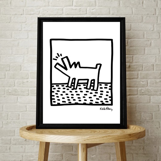 plakaty PLAKAT dekoracyjny pop art  pies Keith Haring grafika