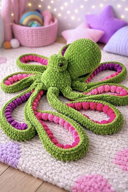 misie i maskotki Ośmiornica na szydełku