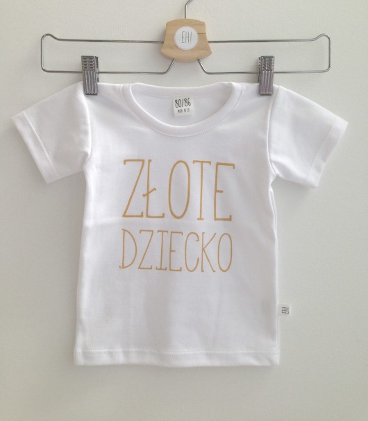 T-shirt biały ZŁOTE DZIECKO Parents for babies