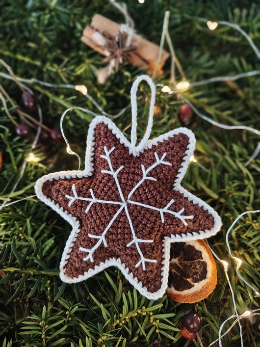 dekoracje świąteczne Świąteczna gwiazdka pierniczek - ozdoba choinkowa