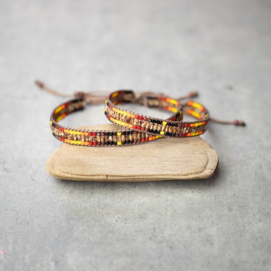 bransoletki na sznurku Bransoletki DLA PARY - z kolorowych koralików, etniczne