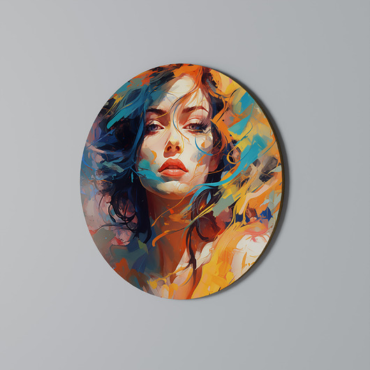 obrazy CHROMA CHARM Obraz okrągły 69cm - dekor dębu