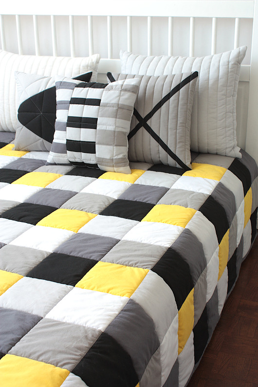 Zestaw narzuta patchwork |USEP| + 3 poszewki patchwork house