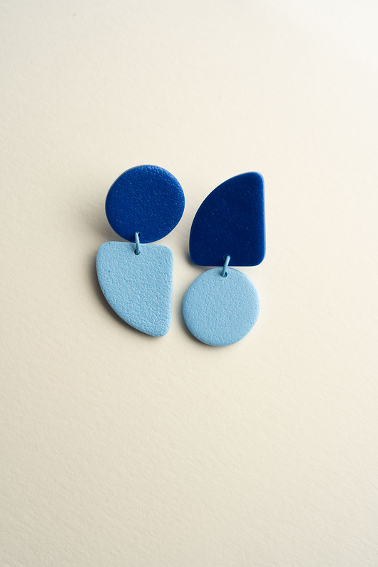 kolczyki z masy plastycznej Wiszące asymetryczne sztyfty