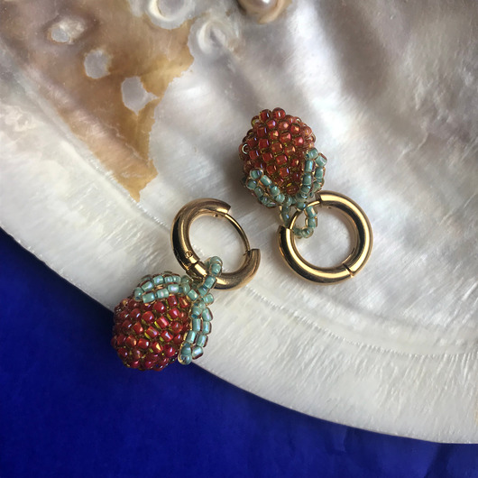 kolczyki szklane Kolczyki malinki