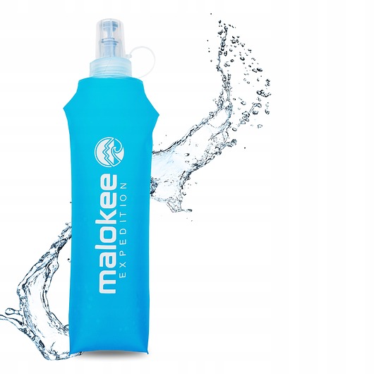butelki wielorazowe Miękki bidon soft flask 500 ml niebieski elastyczny sportowy do biegania