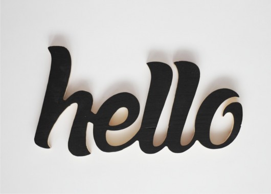 Hello  - drewniany napis  fandoo