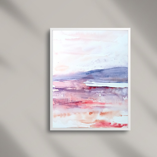 obrazy Akwarela Morski pejzaż oryginalny obraz 300g A4 21x30 cm