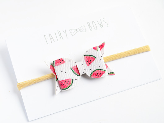 Opaska do włosów kokardka w arbuzy FairyBows