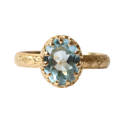 pierścionki złote Złoty pierścionek Beau z topazem