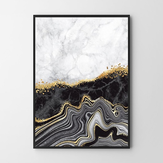 plakaty Plakat Dark Marble abstrakcja