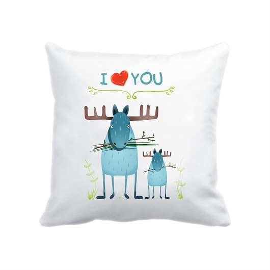 poszewka. I love you - łosie Love Life and Forest