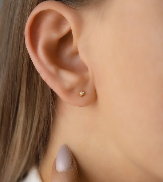 Kolczyki mini perły srebro 925 pozłacane Coccola JEWELLERY