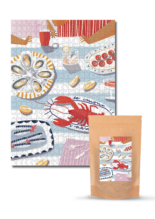 puzzle dla dzieci Puzzle 500 "The Oysters" by Magda Pawliczek w eco woreczku