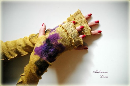  Mittens malowane lnem