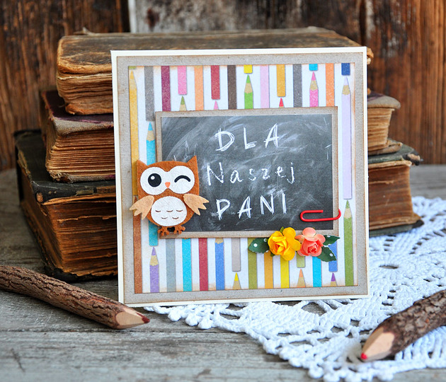 kartki scrapbooking Kartka dla nauczyciela