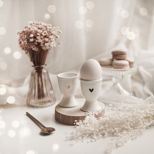 szklanki i kieliszki Zestaw kieliszków na jajko- czarne/złote serce