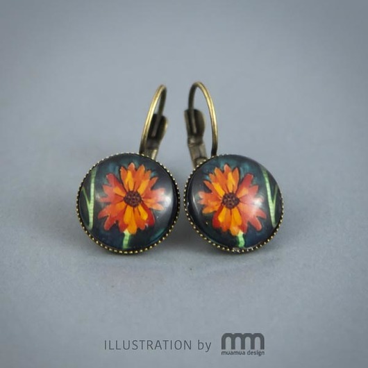 ORANGE FLOWERS kolczyki muamua design