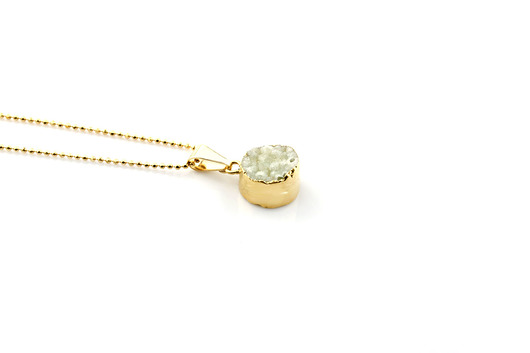 Colare Druza Agatu Natural złoto Brazi Druse Jewelry