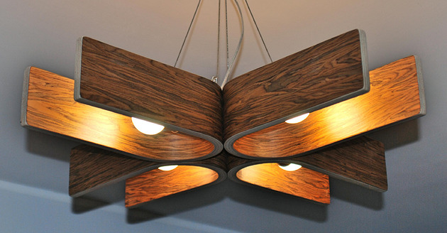 lampy wiszące Lampa fornirowana z naturalnym wyrazem drewna