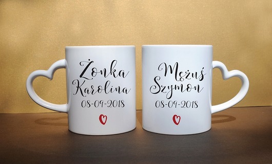 kubki Kubki na rocznicę ślubu z imieniem, zestaw