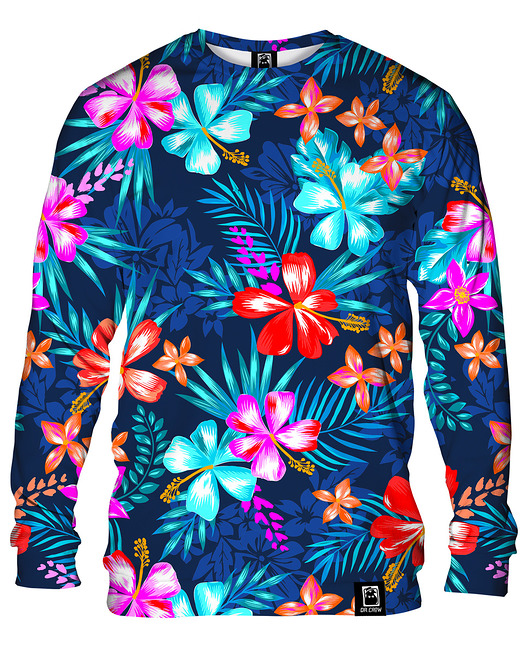 bluzy męskie Bluza Bez Kaptura Męska DR.CROW Colourful Flowers