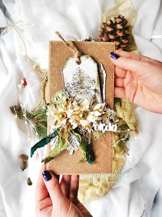 kartki świąteczne Kartka bożonarodzeniowa w brązie