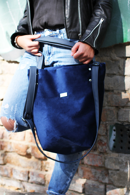 Shoper Bag Blue Queen Welur equipo