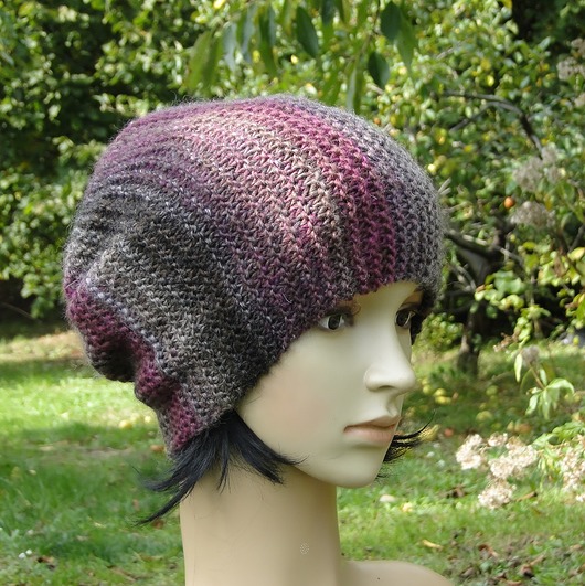 czapki damskie czekolada malinowa / czapka beanie