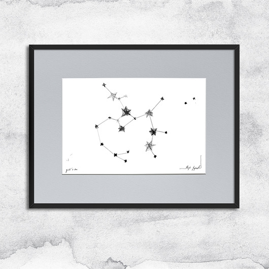 grafiki i ilustracje Oprawiona grafika zodiak Strzelec