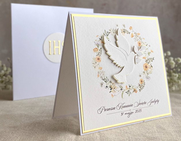 kartki na komunię Kartka na komunię z ozdobną kopertą, 76b