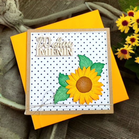 kartki scrapbooking PREMIUM : kartka imieninowa :: słonecznik.