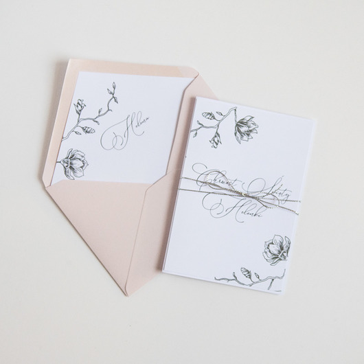Zaproszenie na chrzest Magnolia 10 sztuk Papiernik
