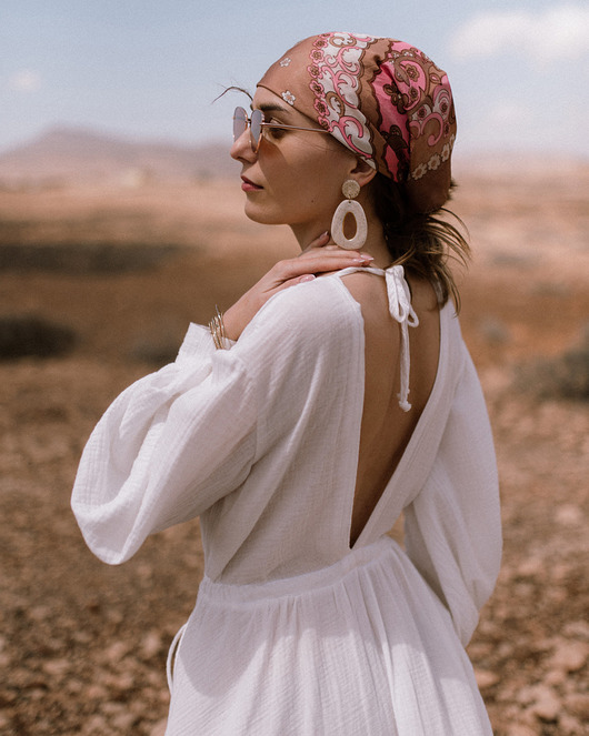 sukienki maxi damskie Maxi Sukienka Boho Soul - Biała