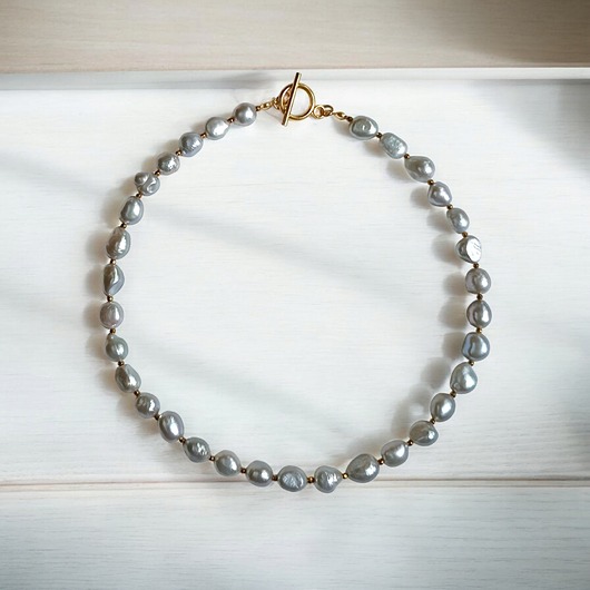 kolie Srebrne perły - naszyjnik - kolia