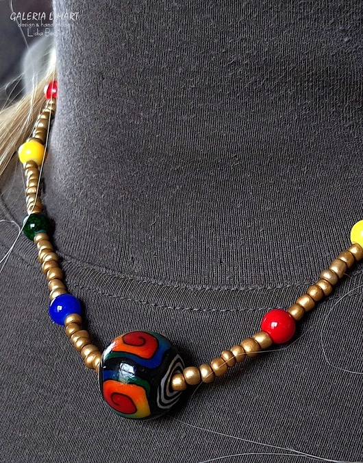 korale BOHO uroczy bajeczniej kolorowy naszyjnik jedyny TAKI Unikat handmade #2