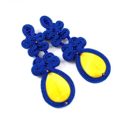Sensuell soutache - kobalt z pomarańczem PiLLow Design