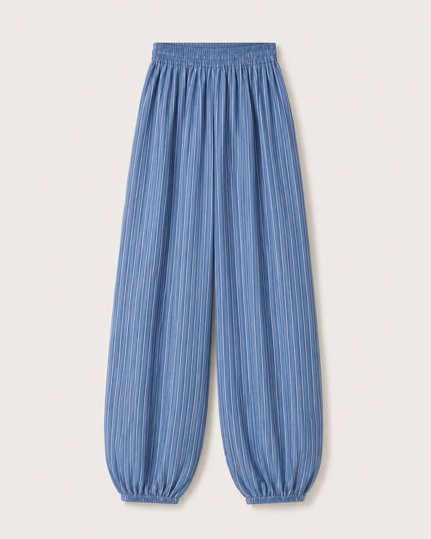 spodnie materiałowe damskie Spodnie Pump it blue stripes