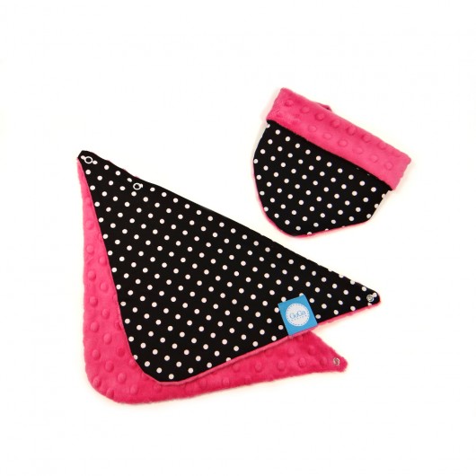  APASZKA DWUSTRONNA z minky GROCHY/FUKSJA GuGa DESIGN