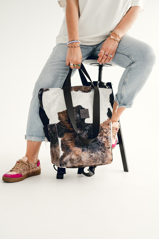 torby na ramię Torbo plecak KROWA welurowa torba waterproof bagaż podręczny